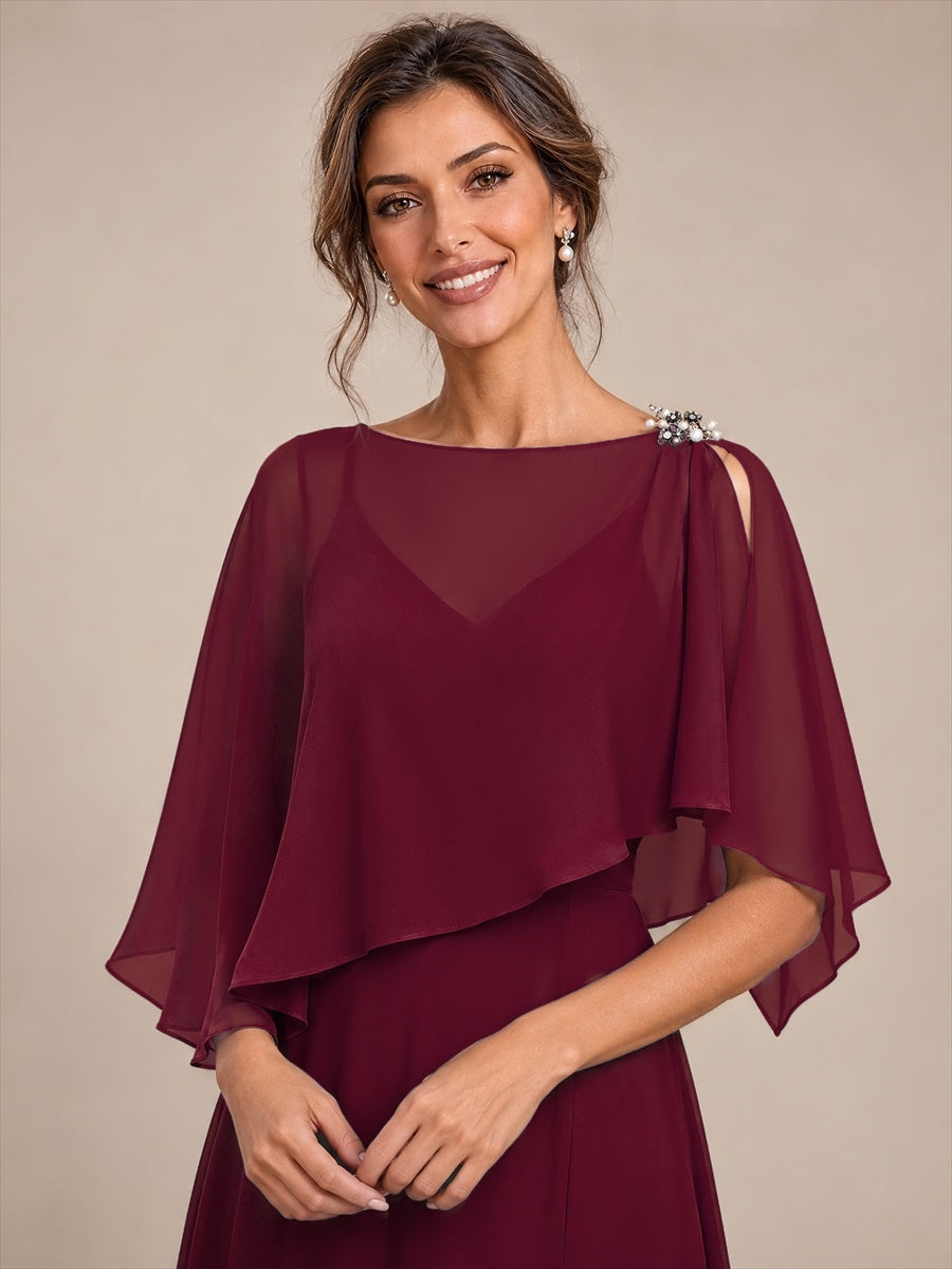 Contemporary Eveningwear Product Detail Design shawl #color_Burgundy