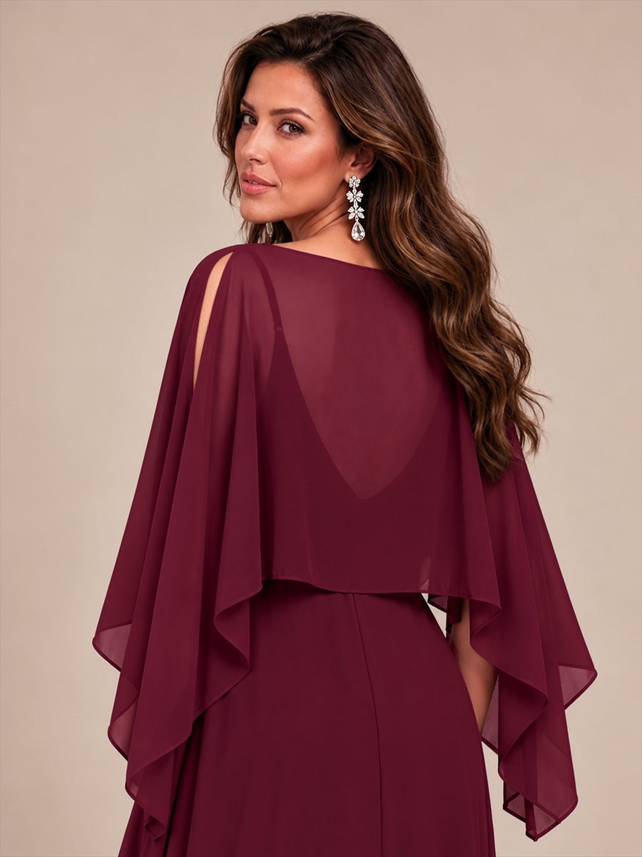 Contemporary Eveningwear Product Detail Design shawl #color_Burgundy