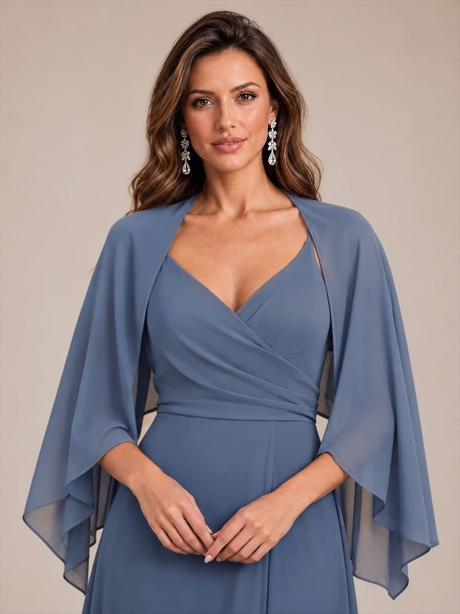 Contemporary Eveningwear Product Detail Design shawl #color_Dusty Blue