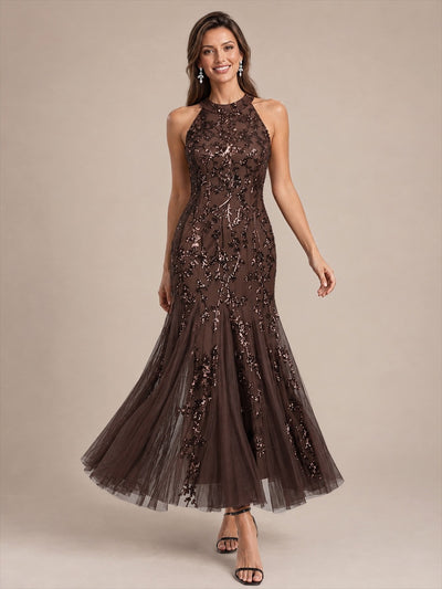 Corset Sequins Sleeveless Cocktail Dress