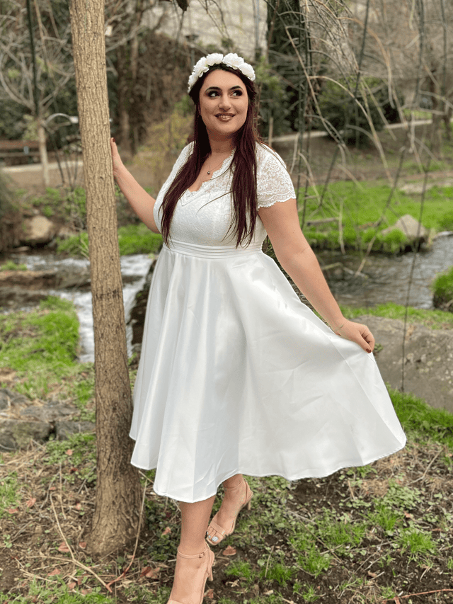 ever HARLEY|Romantic V-neck Lace Bodice Wedding Guest Dress with Pockets Fan Photos 6

