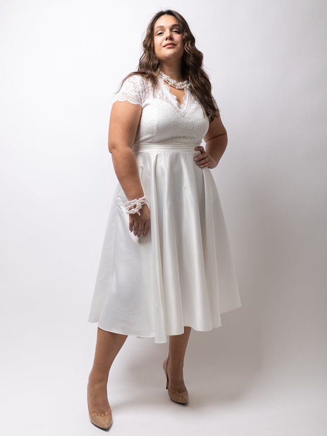 ever HARLEY|Romantic V-neck Lace Bodice Wedding Guest Dress with Pockets Fan Photos 3
