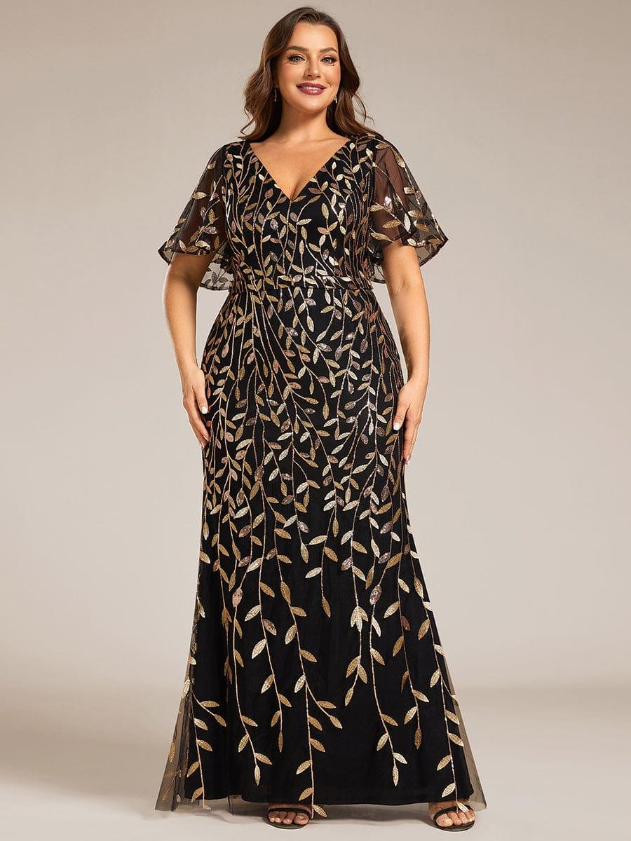 Gold party dress plus size clearance