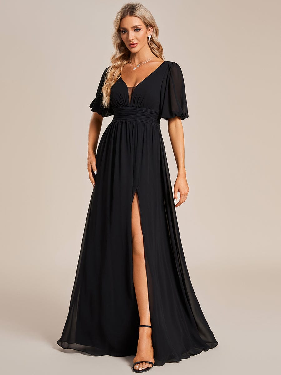 Black Bridesmaid Gowns #style_EE01385BK