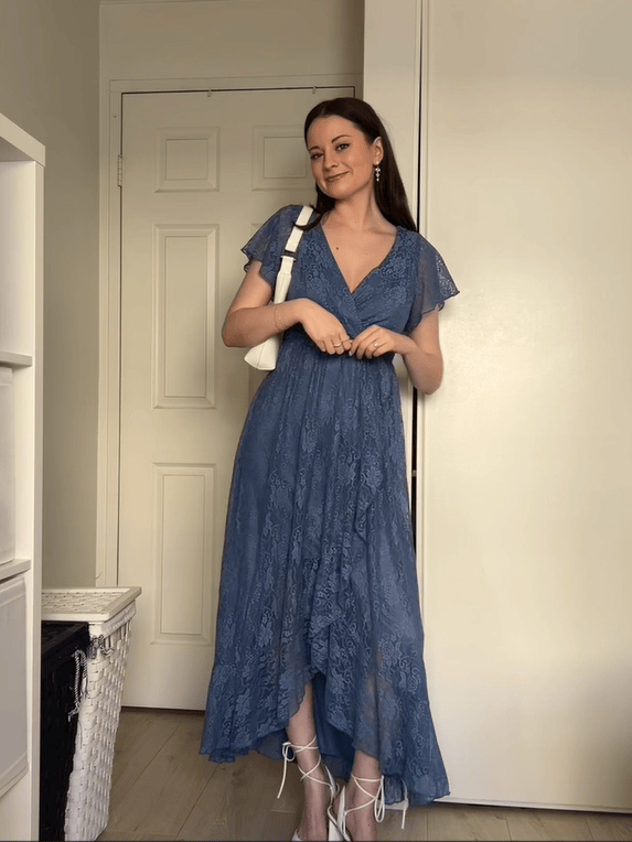 ever ELISE|Short Sleeve Ruffled Lace Mother of the Bride Dress Fan Photos 11
