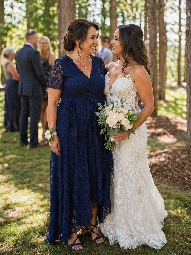 ever ELISE|Short Sleeve Ruffled Lace Mother of the Bride Dress Fan Photos 4
