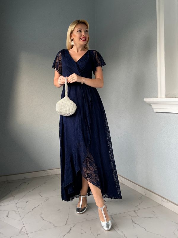 ever ELISE|Short Sleeve Ruffled Lace Mother of the Bride Dress Fan Photos 6
