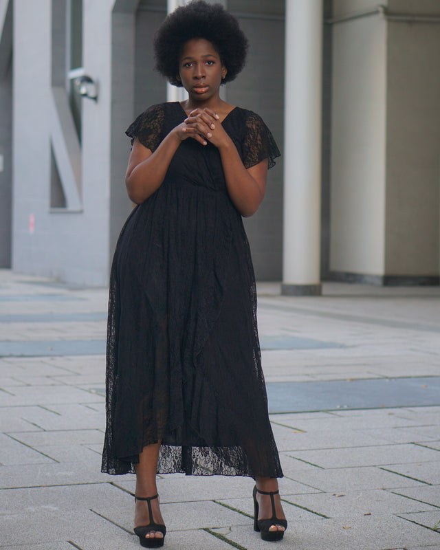 ever ELISE|Short Sleeve Ruffled Lace Mother of the Bride Dress Fan Photos 14
