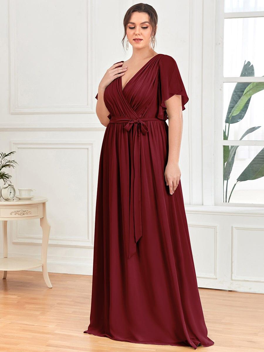 Burgundy Bridesmaid Gowns #style_EE0164ABD