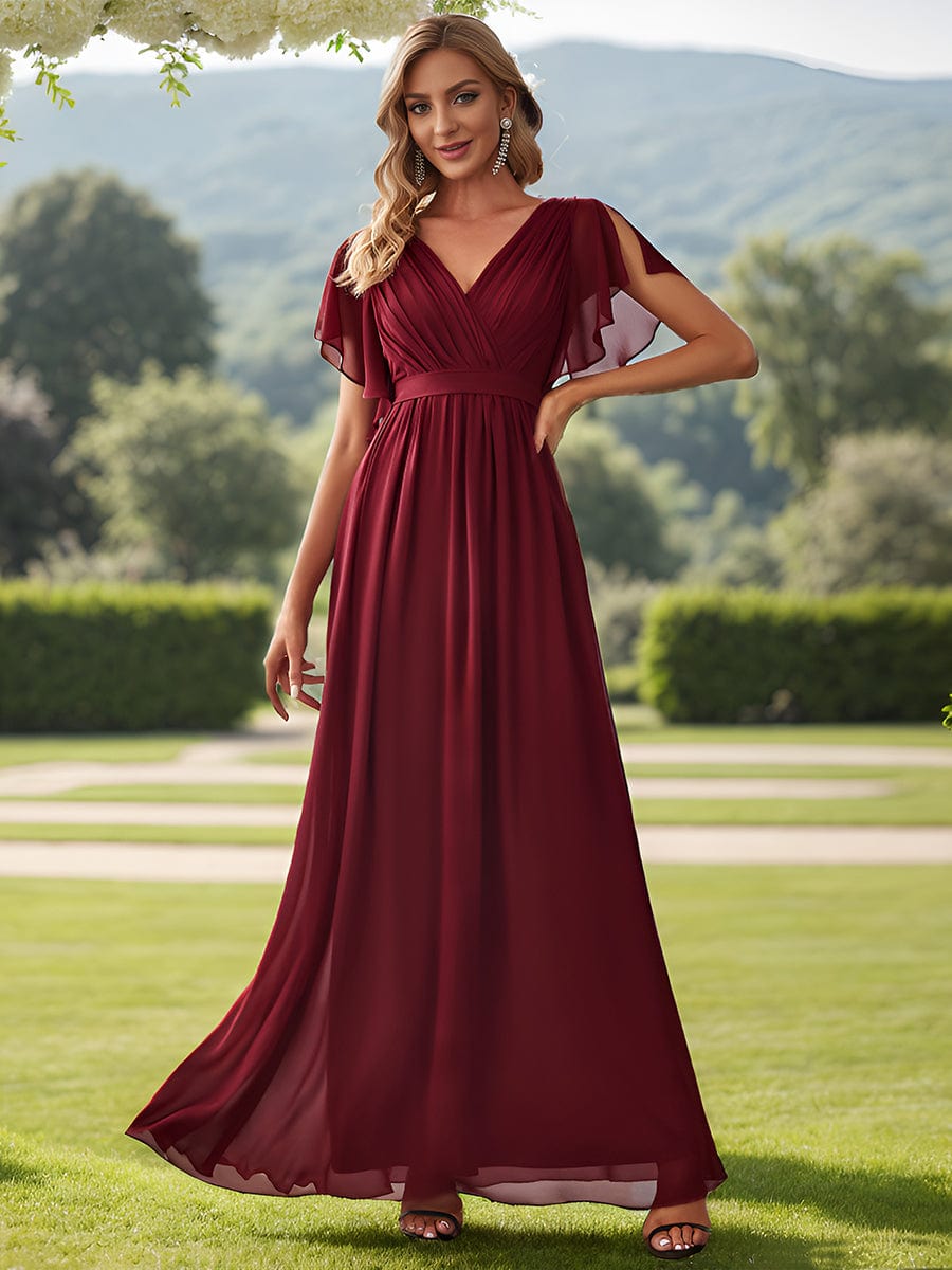 Burgundy Bridesmaid Gowns #style_EE0164ABD