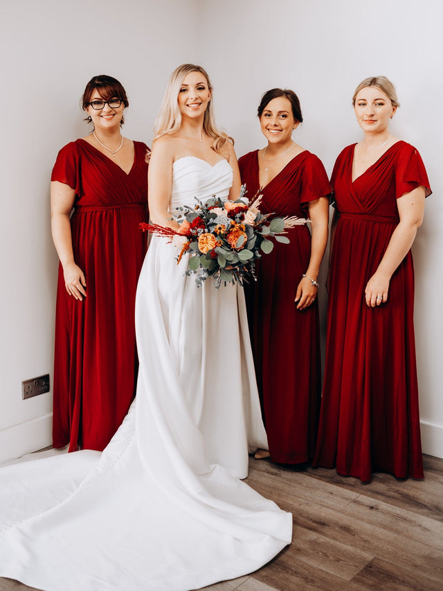 ever LEORA|Flowy Pleated A-Line Chiffon Tie-Waist Bridesmaid Dress Fan Photos 10
