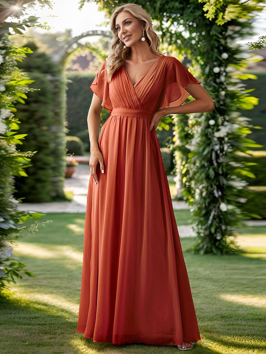 Burnt Orange Bridesmaid Gowns #style_EE0164ABO