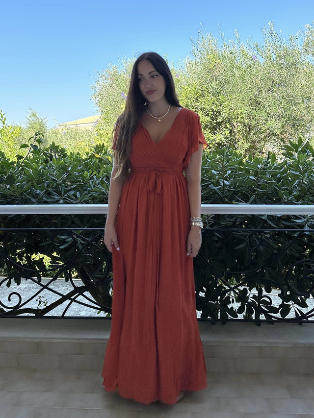 pretty LEORA|Plus Size Chiffon Tie-Waist Evening Dress Fan Photos 14
