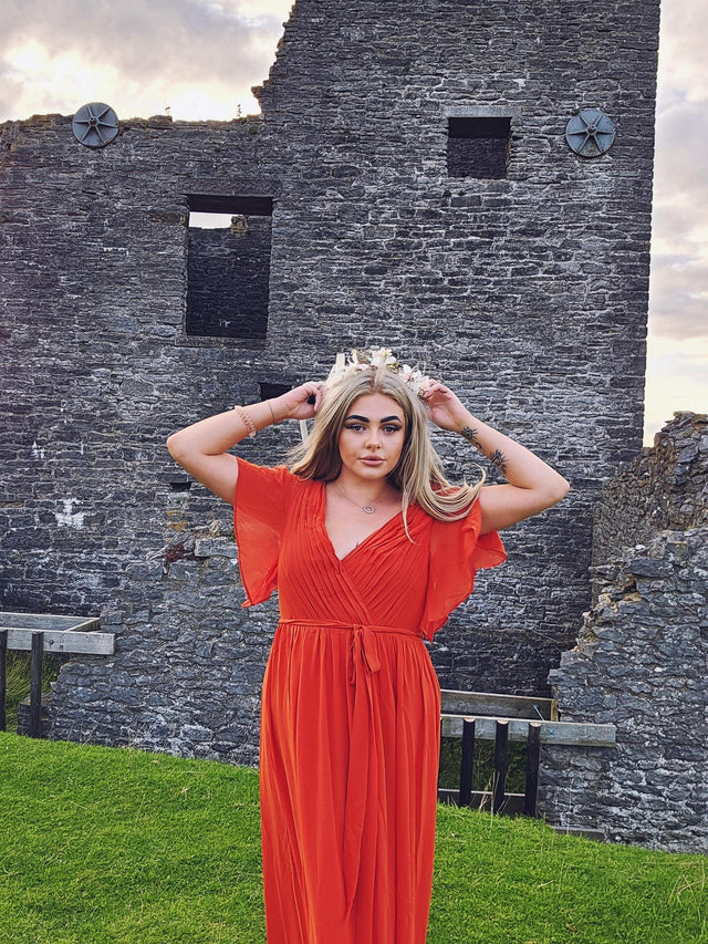 pretty LEORA|Plus Size Chiffon Tie-Waist Evening Dress Fan Photos 5
