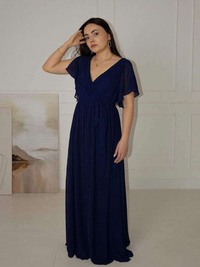 ever LEORA|Flowy Pleated A-Line Chiffon Tie-Waist Bridesmaid Dress Fan Photos 22
