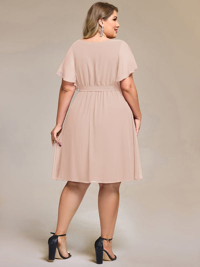 Plus Size Tie-Waist Bridesmaid Dresses #color_Blush