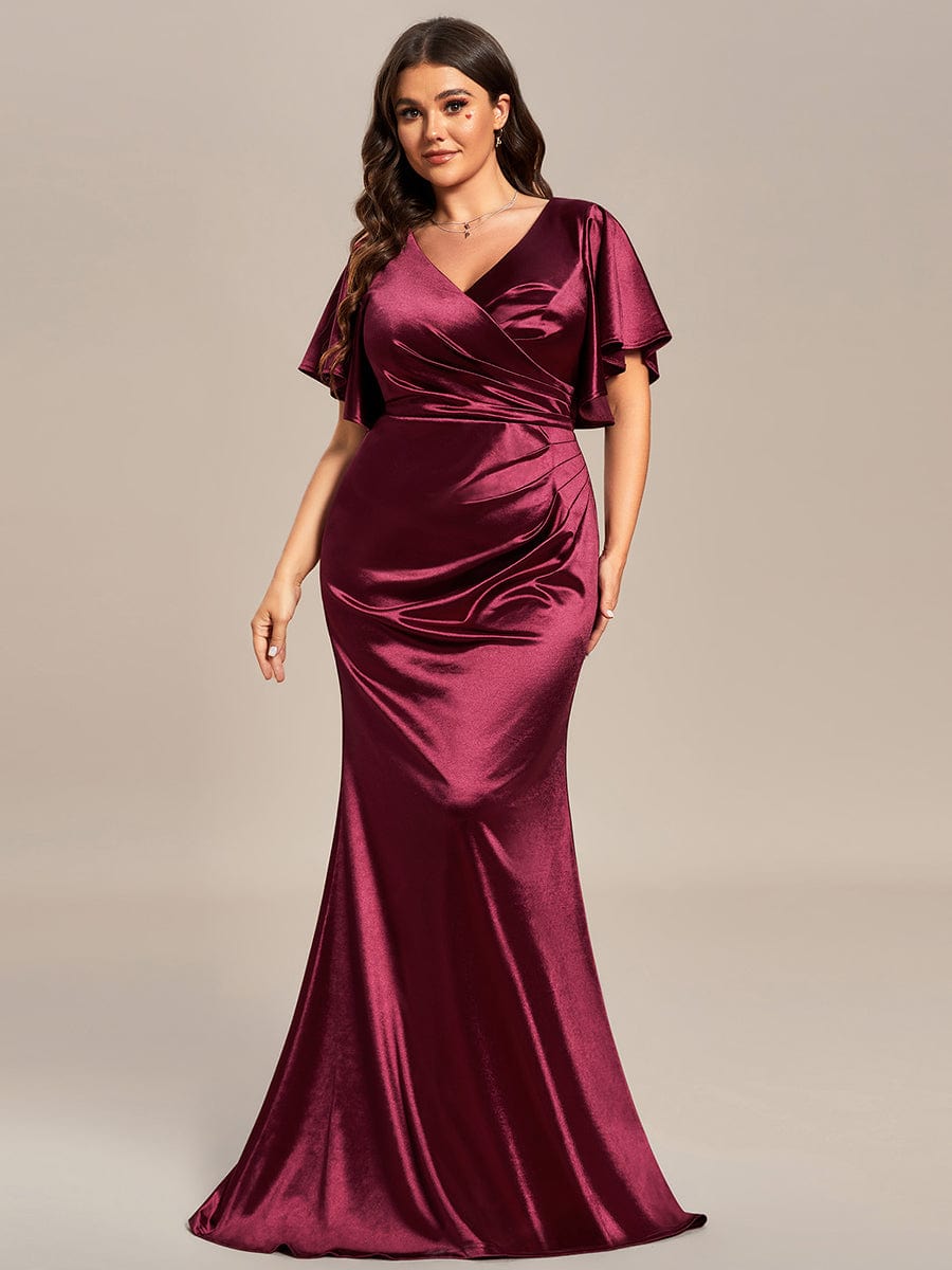 Plus size sales red satin dress