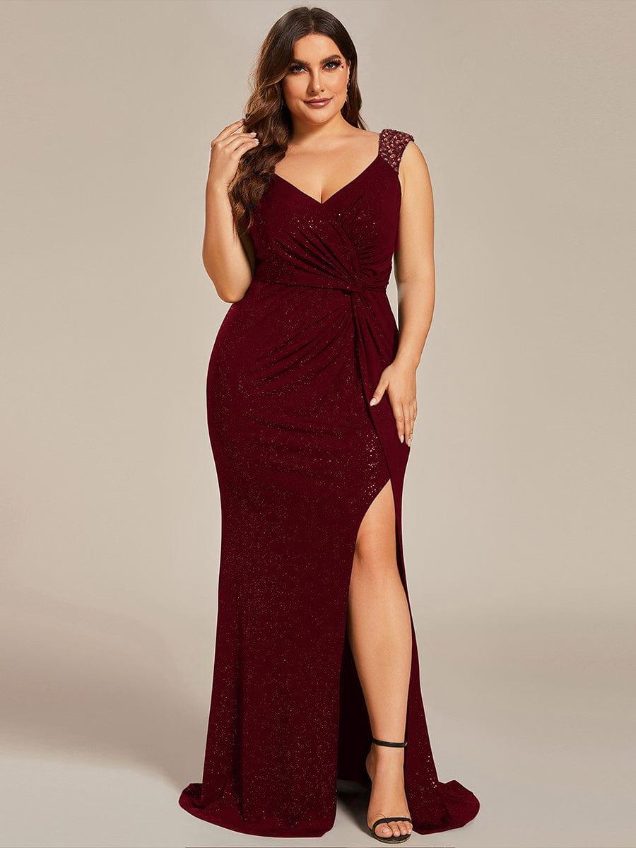 Burgundy Formal Dresses #style_EE01888BD