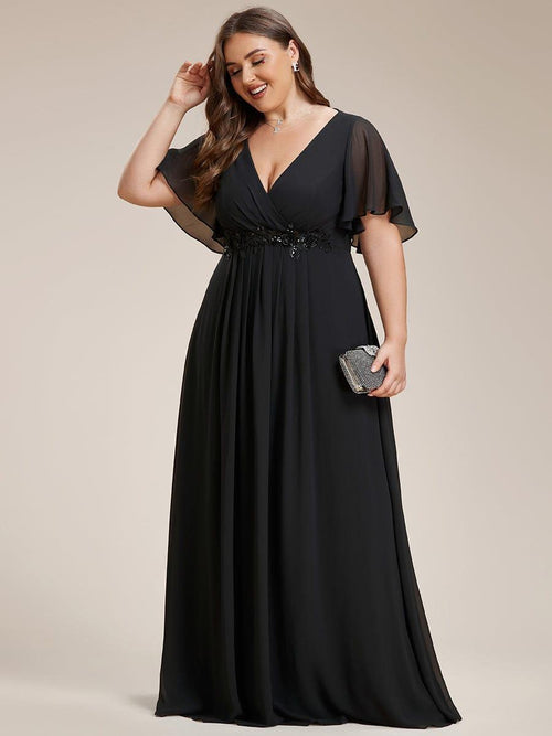 Chiffon with Appliqued Long Dresses Pearl Pink Plus Size main image 0
