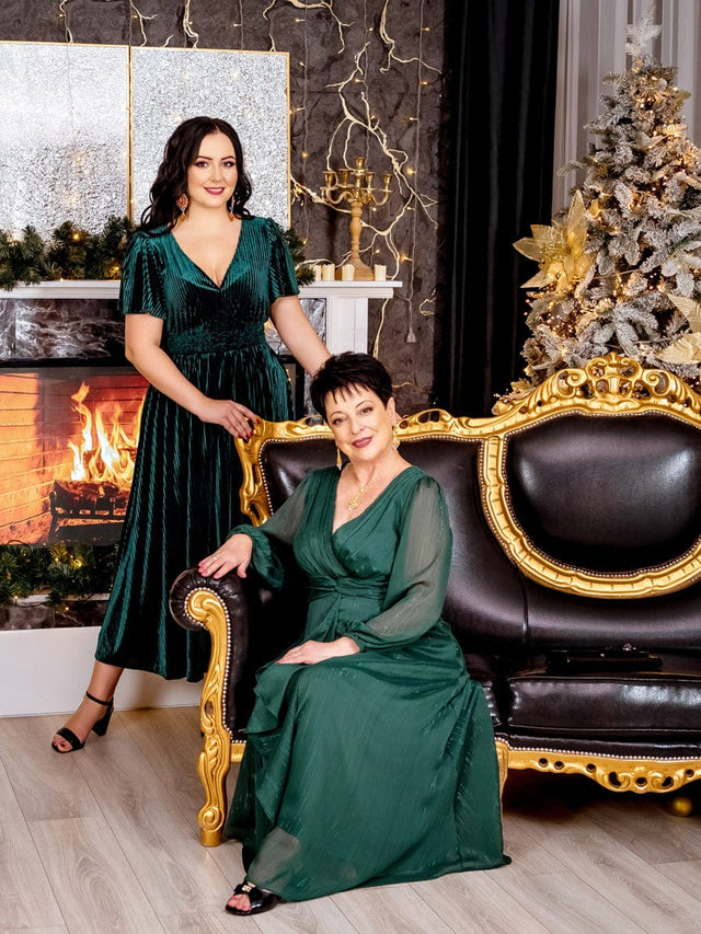 pretty EMBER|Plus Size Twist Knot Louts Leaf Long Sleeve A-Line Evening Dress Fan Photos 7

