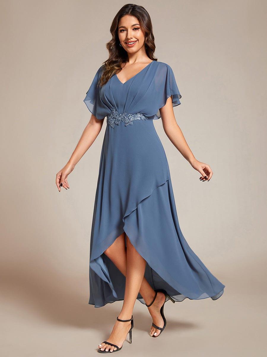 Elegant Mother of the Bride Dress A-line Waist Applique with Ruffled Details - Ever-Pretty US Elegant Mother of the Bride Dress A-line Waist Applique with Ruffled Details - Ever-Pretty US