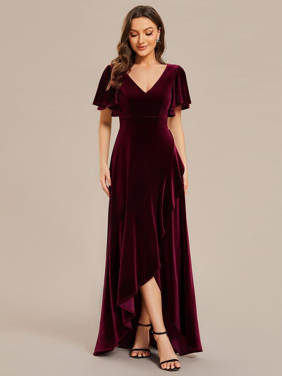 Burgundy Formal Dresses #style_EE02041BD