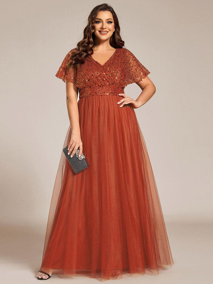 Elegant V Neck Sleeveless A Line Sequin Party Dress