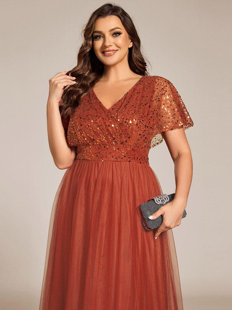 Glamorous Jewel Neck A Line Evening Dress with Tulle Appliques and Sequins