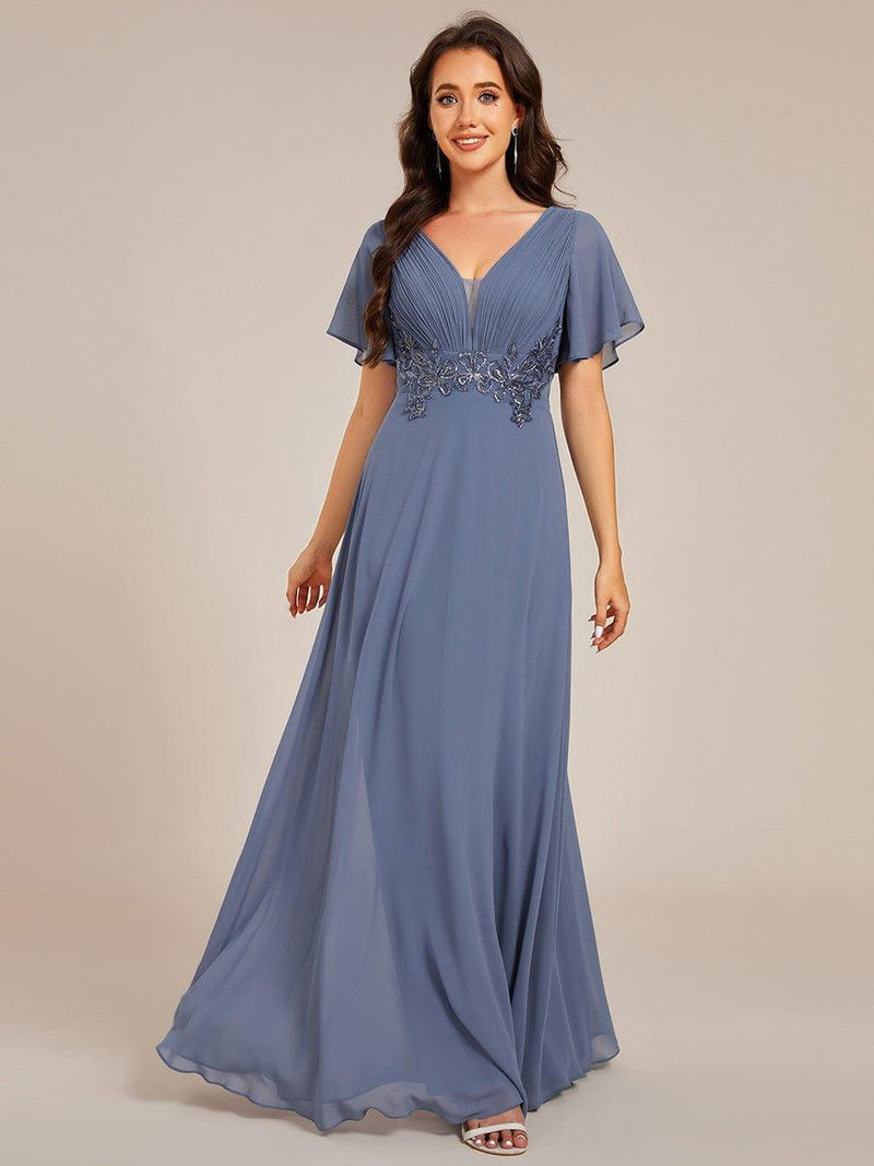 Deep V-Neck Formal Evening Party Dress