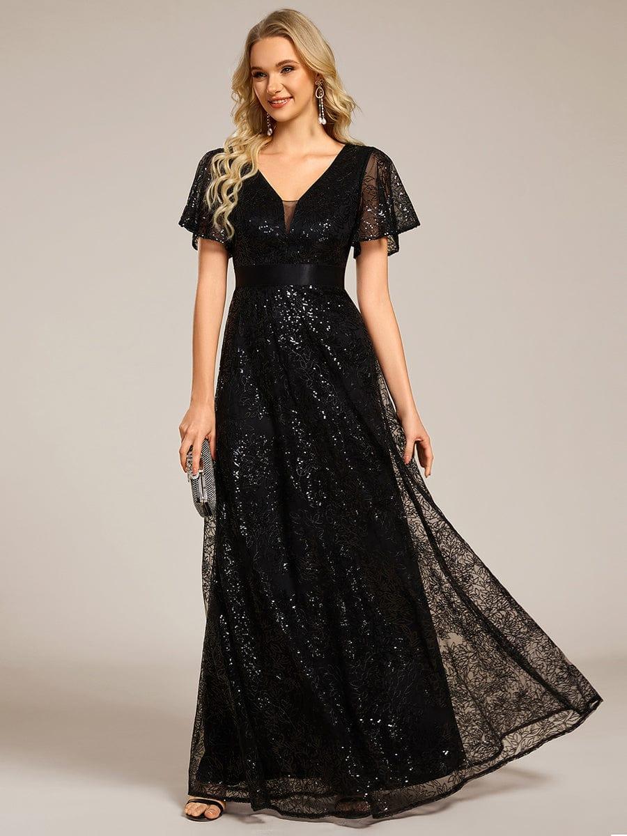 maxi black sequin dress Windsor Upscale Sparkle Low Back in Pink | Size: L Round neckline ELENA SEQUIN LACE MAXI DRESS