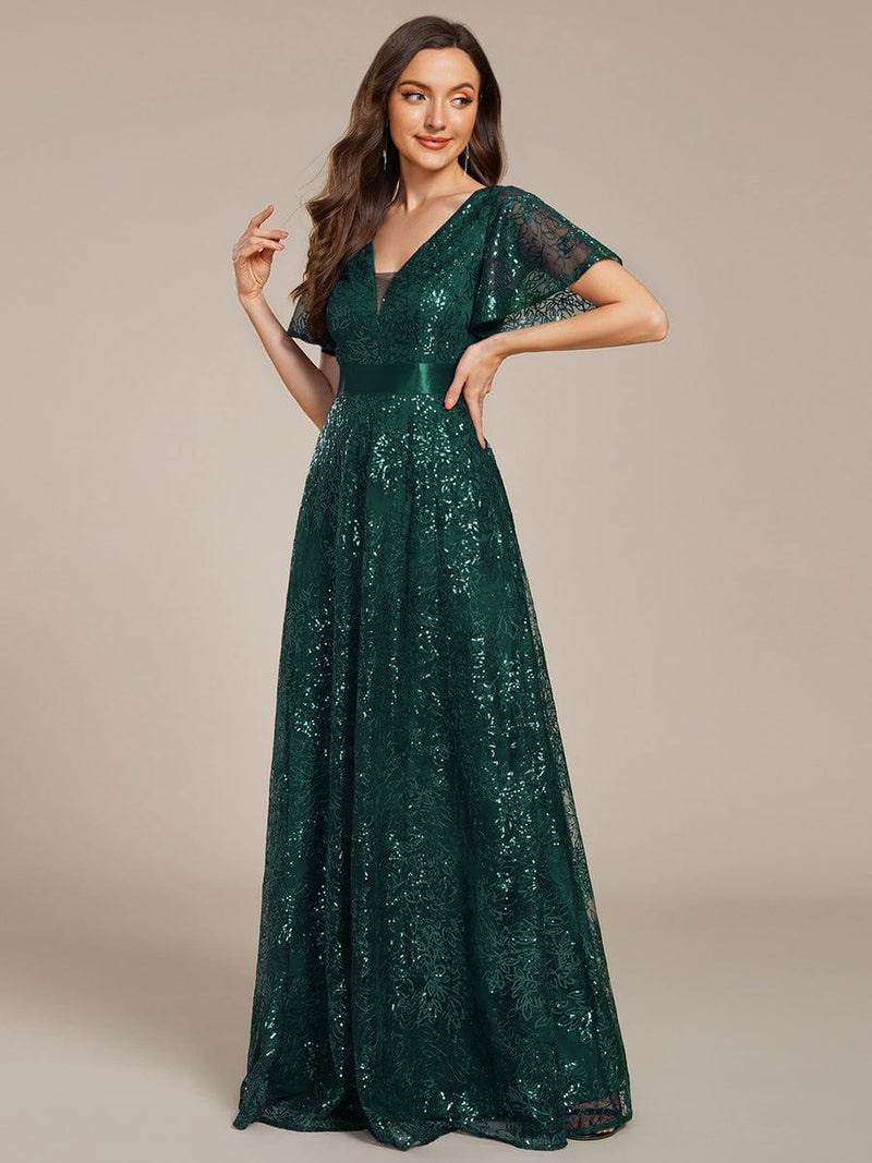 gold sparkly floor length dress High Life Rose Gold Sequin Square Neck Split Front Maxi Dress – Club L  London main image 1