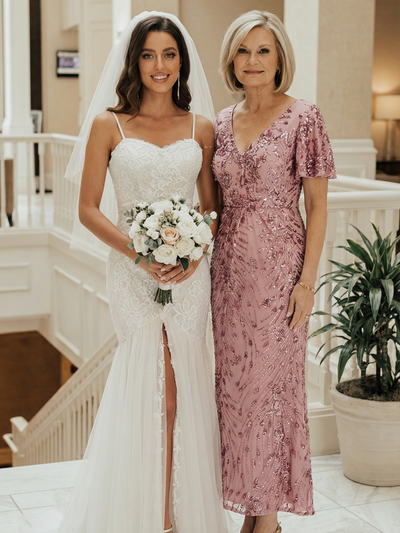 ever PALMER|Embroidery Sequin Mother of the Bride Dress