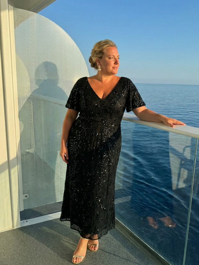 pretty PALMER|Plus Size Sequin Mermaid Formal Dress Fan Photos 2
