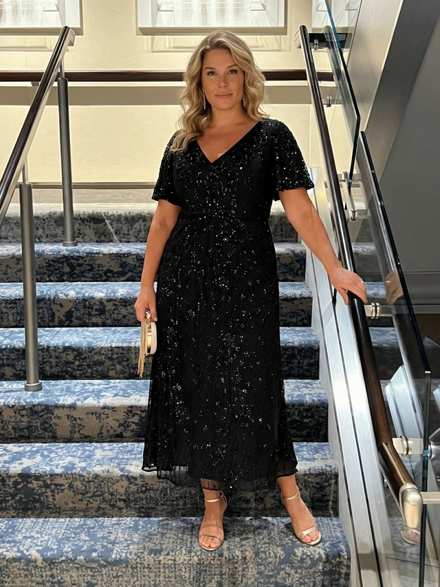 pretty PALMER|Plus Size Sequin Mermaid Formal Dress Fan Photos 8

