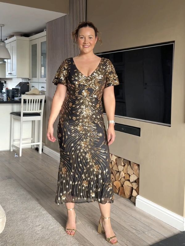 pretty PALMER|Plus Size Sequin Mermaid Formal Dress Fan Photos 4
