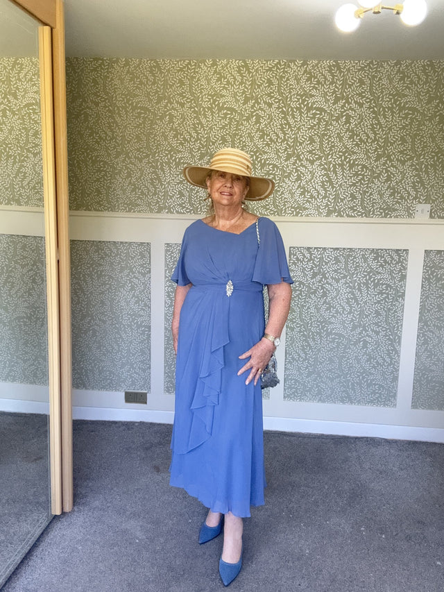 ever LILOU|Ruffle Sleeve Chiffon Midi Mother of the Bride Dress Fan Photos 3

