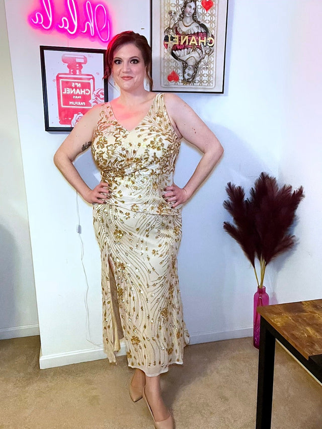 ever JUNIPER| Knotted Sequin Sleeveless Bodycon Formal Evening Dress Fan Photos 4
