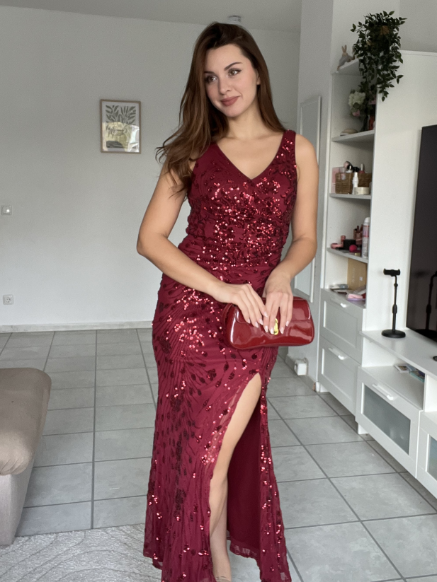 ever JUNIPER| Knotted Sequin Sleeveless Bodycon Formal Evening Dress Fan Photos 6
