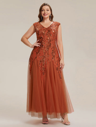 pretty FREYA|Plus Size Glitter High Stretch Cap Sleeve Tulle Mother of the Bride Dress