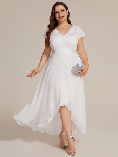 Plus Size Deep V-Neck Chiffon Evening Dress