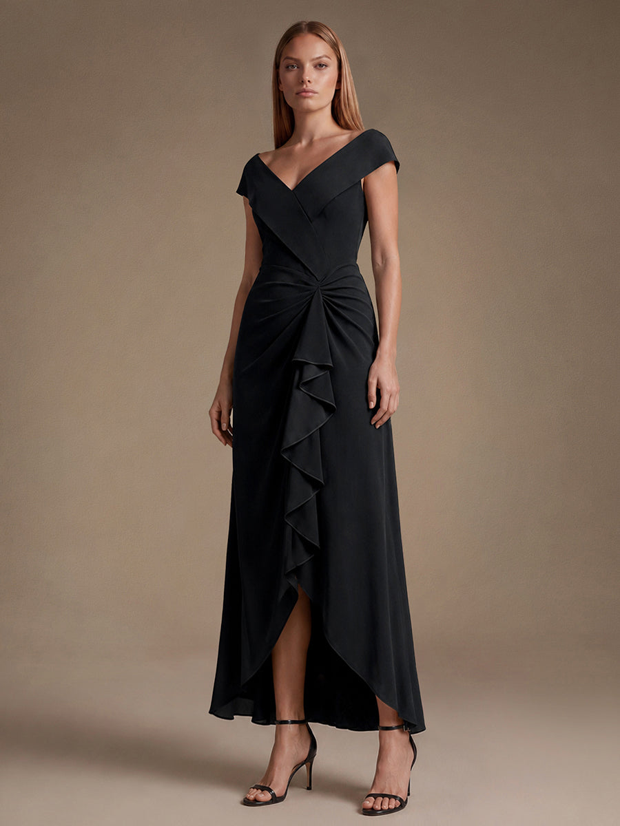 black long sleeve prom dress Elegant Round Neck Sleeves Evening Dress, Mermaid Formal Party long Evening Dress cg18438 Classic Cobb Salad Recipe floral-dresses SIZ:6.5 picture color