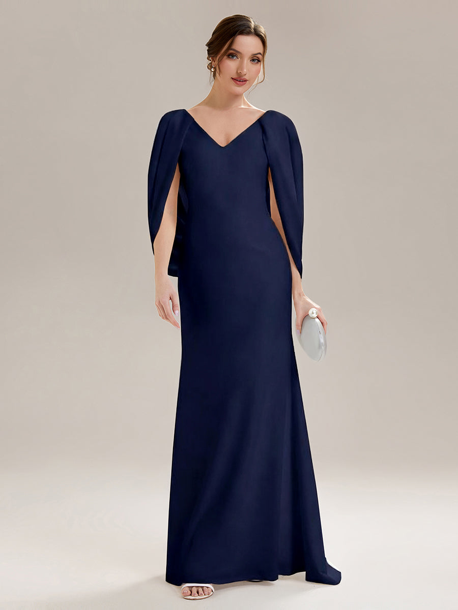 bridesmaid dresses with cape sleeves Cape Sleeve Mermaid Wedding Dress – HAREM's Brides