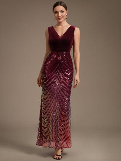 Sequins Sleeveless Mermaid Evening Dress