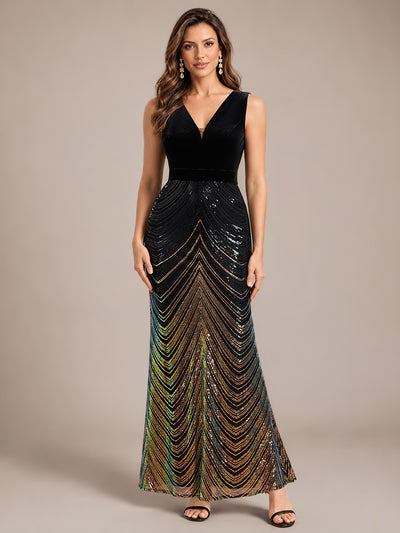 Sequins Sleeveless Mermaid Evening Dress