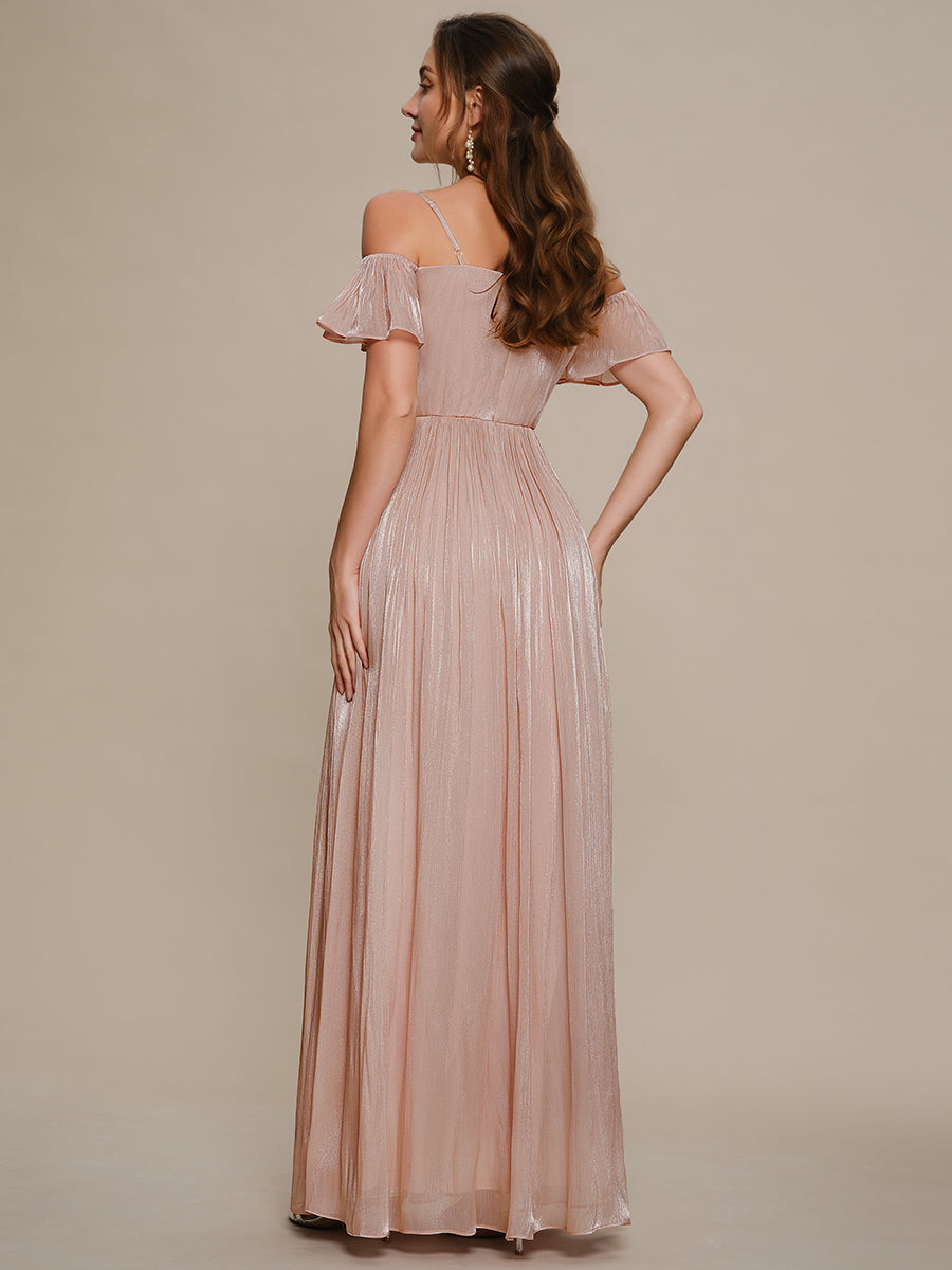 formal gown dressy dresses on long island Ever-Pretty Off Shoulder Pleated Maxi Dress with Flutter Sleeves for Bridesmaid & Events Occasion Dress upload-20260928