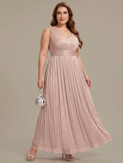 Plus Size Gathered Sea-island filament fabircs Evening Dress