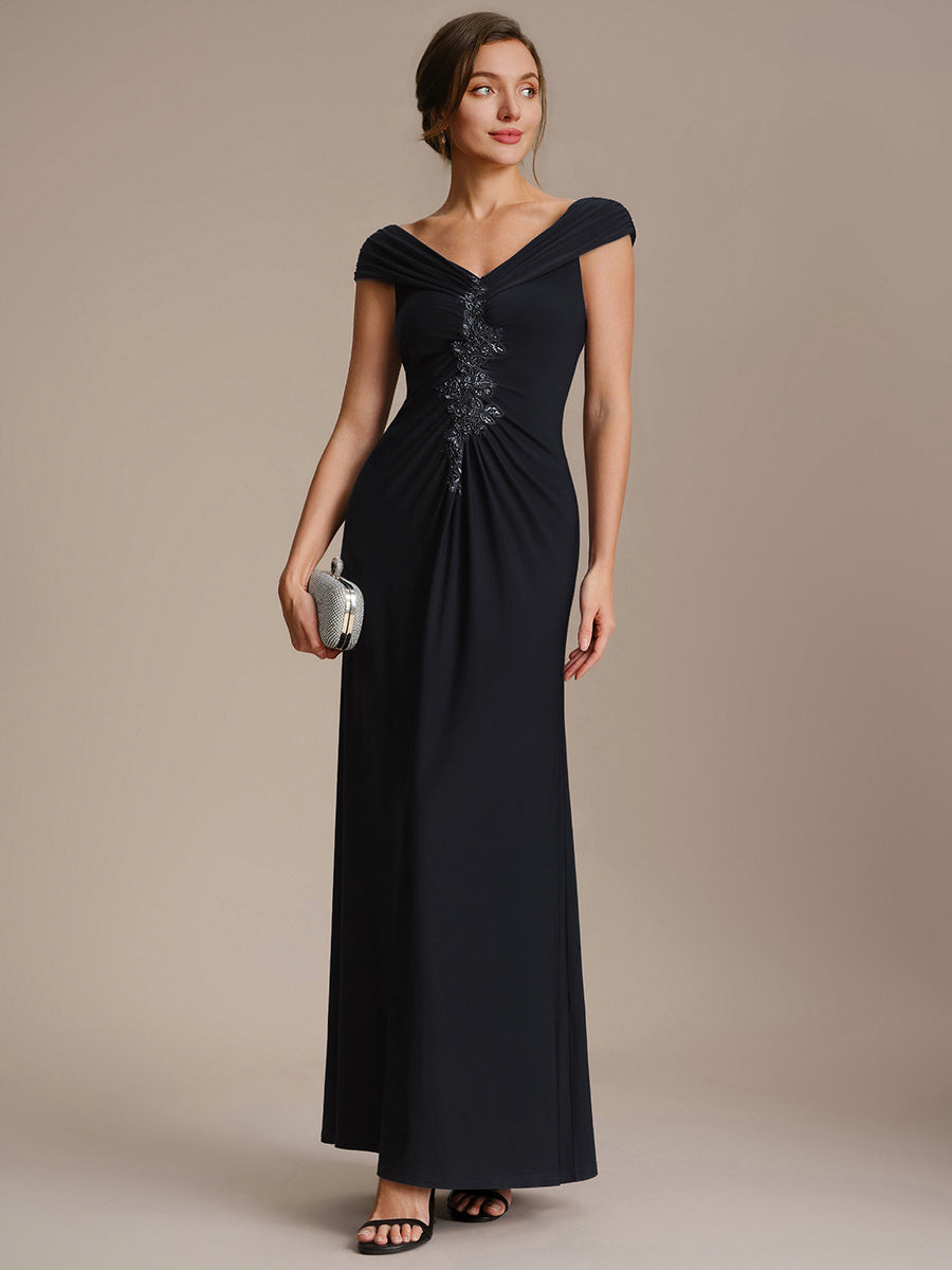 Ever-Pretty Knit Off-the-shoulder Sleeve Bodycon Evening Dress
