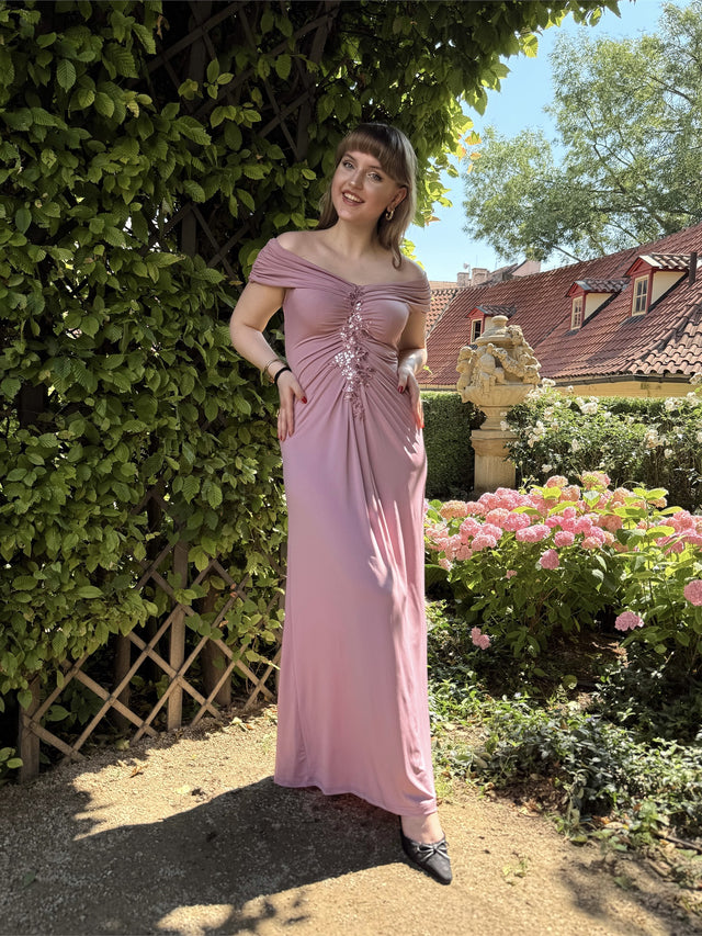 Knit Off-the-shoulder Sleeve Bodycon Evening Dress Fan Photos 1
