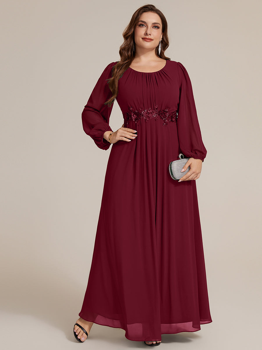 plus size evening dresses red Ever-Pretty Chiffon Puff Sleeve Long Sleeve Dress ld26-exclude styled with heels and How To Choose The Ladivine Size:06 Years