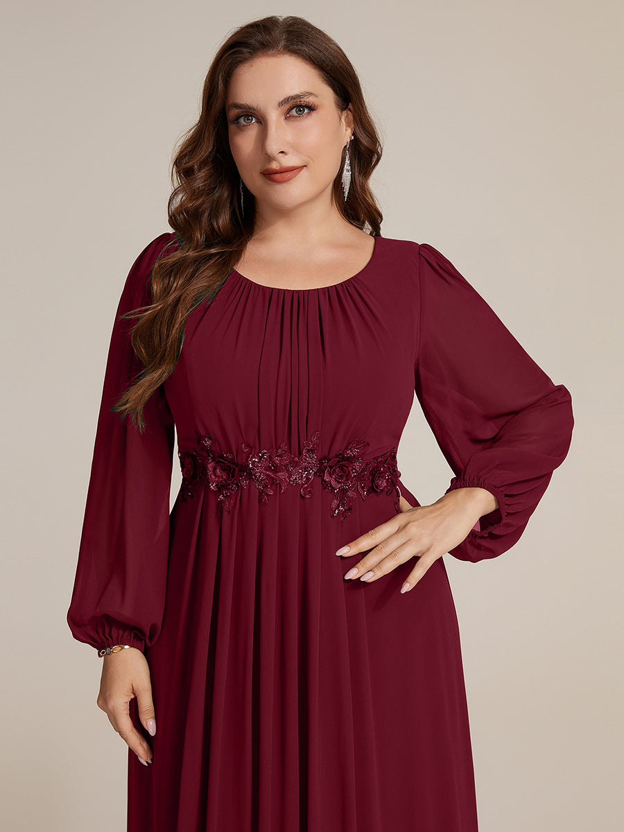 plus size burgundy dresses Ever-Pretty Chiffon Puff Sleeve Long Sleeve Dress Prom Size:17 US - 50 EU shop_d2d Jovani 09943 Navy Embroidered this dress shows off